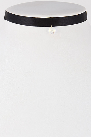 Daily Plain Choker Necklace with Shiny Pendant 6KCB10